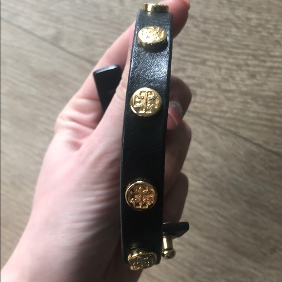 Tory Burch Black Leather Wrap Bracelet - Picture 2 of 4